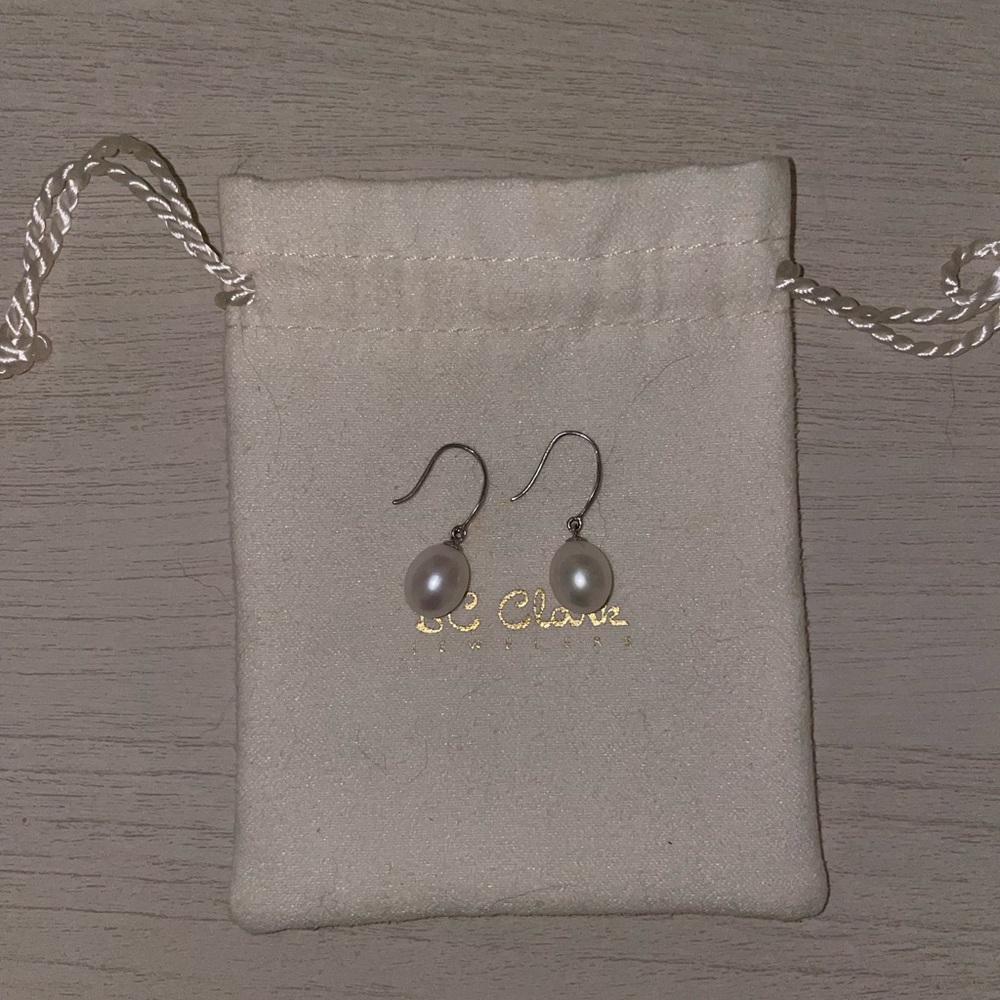 Never worn, BC Clark pearl earrings - selling matching necklace as well